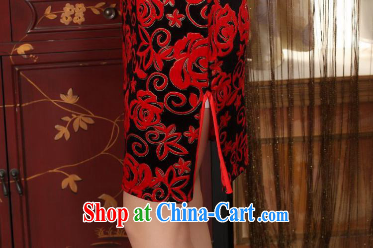 Bin Laden smoke-free summer cheongsam dress new Chinese improved, for stretch-wool stylish classic retro short-sleeved short cheongsam red 2 XL pictures, price, brand platters! Elections are good character, the national distribution, so why buy now enjoy more preferential! Health