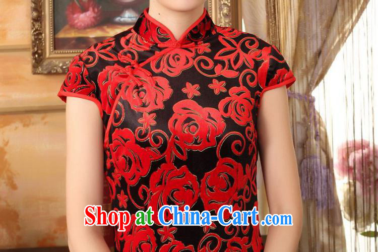 Bin Laden smoke-free summer cheongsam dress new Chinese improved, for stretch-wool stylish classic retro short-sleeved short cheongsam red 2 XL pictures, price, brand platters! Elections are good character, the national distribution, so why buy now enjoy more preferential! Health
