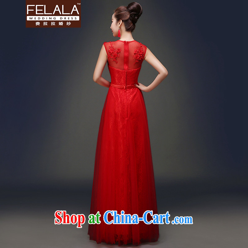 Ferrara 2015 spring and summer new sweet lovely round-collar graphics thin graphics high-toast clothing dress red M Suzhou shipping, La wedding (FELALA), shopping on the Internet