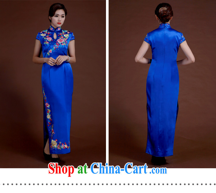 once and for all, high-end embroidery cheongsam star with royal blue heavy silk Chinese dinner with the manual Custom Blue tailored 20 Day Shipping pictures, price, brand platters! Elections are good character, the national distribution, so why buy now enjoy more preferential! Health