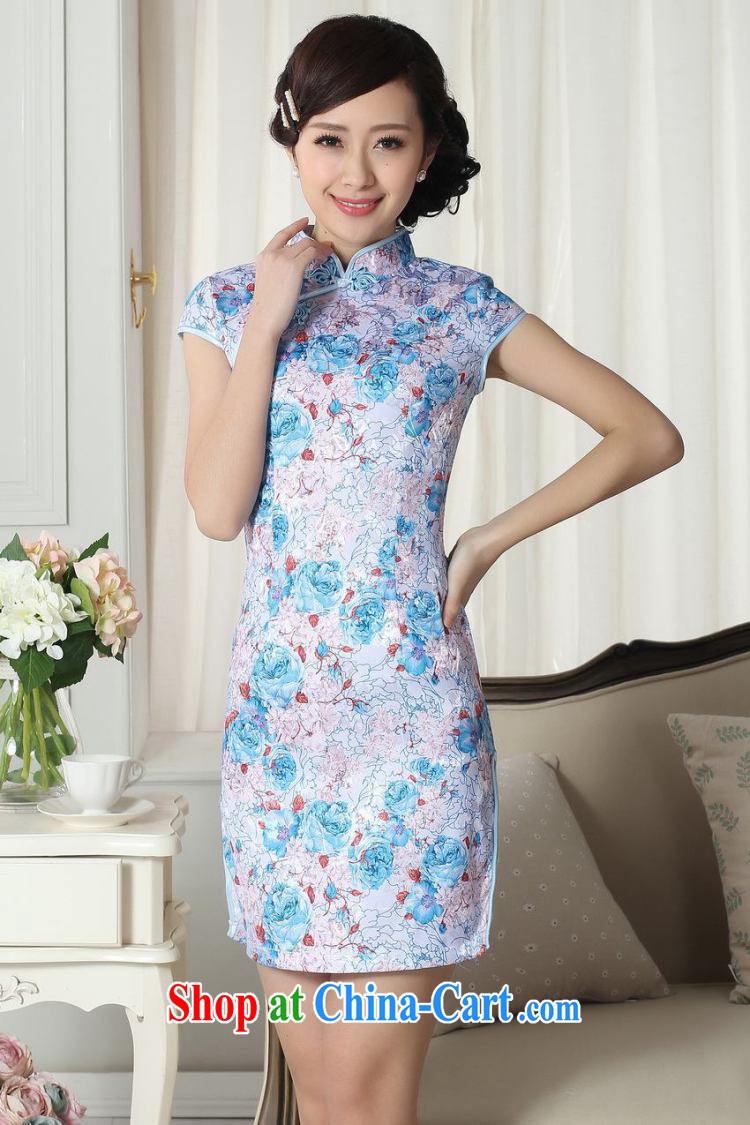 Take the lady stylish summer dresses Women's clothes jacquard cotton cultivating short cheongsam dress new Chinese, for a tight outfit such as the color 2 XL pictures, price, brand platters! Elections are good character, the national distribution, so why buy now enjoy more preferential! Health