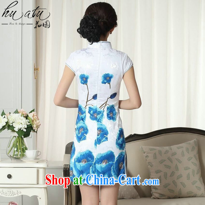 spend the summer dresses Women's clothes everyday stylish jacquard cotton cultivating short cheongsam dress new Chinese, Traditional costumes for dress as shown color 2 XL, spend, and, shopping on the Internet