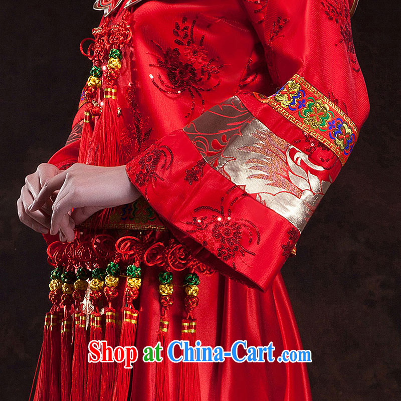 In Luang Prabang in 2015 OF NEW Su-wo service retro bridal dress Chinese wedding dresses use phoenix red toast serving Sau kimono XS, Luang Prabang, and shopping on the Internet