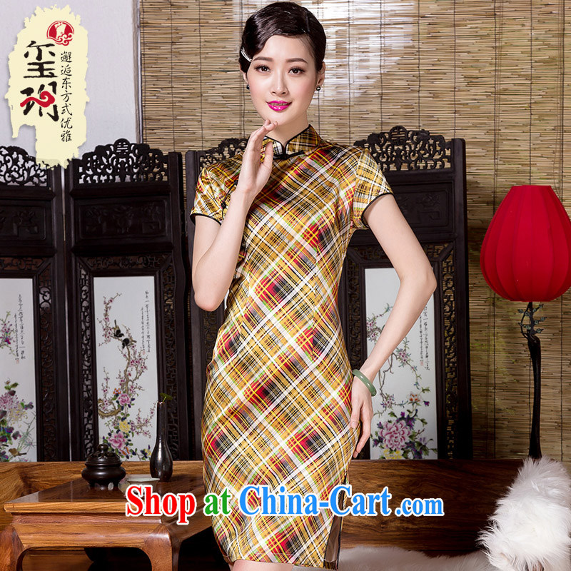 Yin Yue seal 2015 spring and summer New Paragraph Style of the heavy Silk Cheongsam daily banquet, cheongsam dress picture color XL seal, Yin Yue, shopping on the Internet