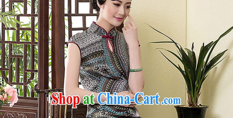 Yin Yue seal 2015 heavy Silk Cheongsam dress short-sleeved, improved fashion style retro day dress, dress picture color M pictures, price, brand platters! Elections are good character, the national distribution, so why buy now enjoy more preferential! Health