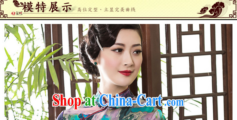 Yin Yue seal 2015 spring and summer New Silk Cheongsam daily short-sleeve Ethnic Wind cheongsam dress Stylish retro improved picture color XL pictures, price, brand platters! Elections are good character, the national distribution, so why buy now enjoy more preferential! Health