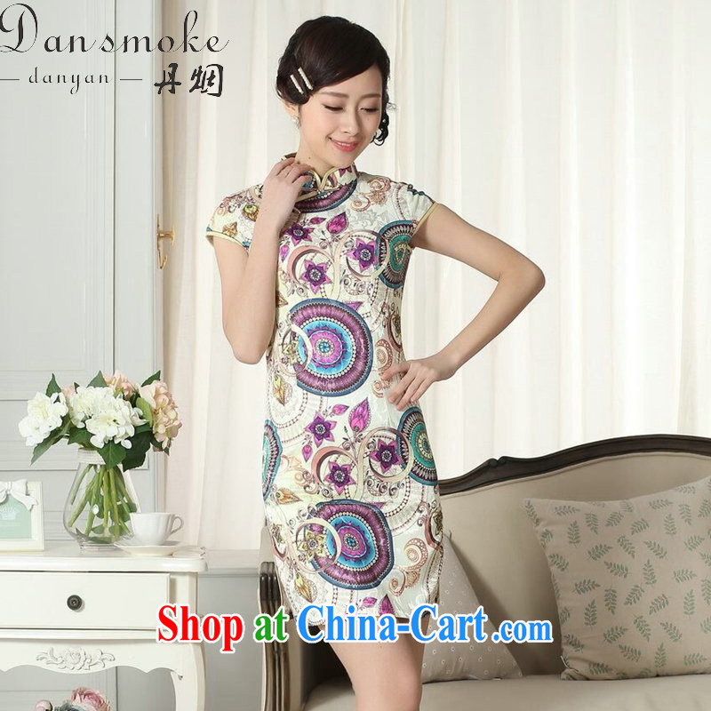 Bin Laden smoke improved retro dresses summer stylish jacquard cotton cultivating everyday dresses skirts women new, Chinese, Traditional costumes for dress as the color 2 XL, Bin Laden smoke, shopping on the Internet