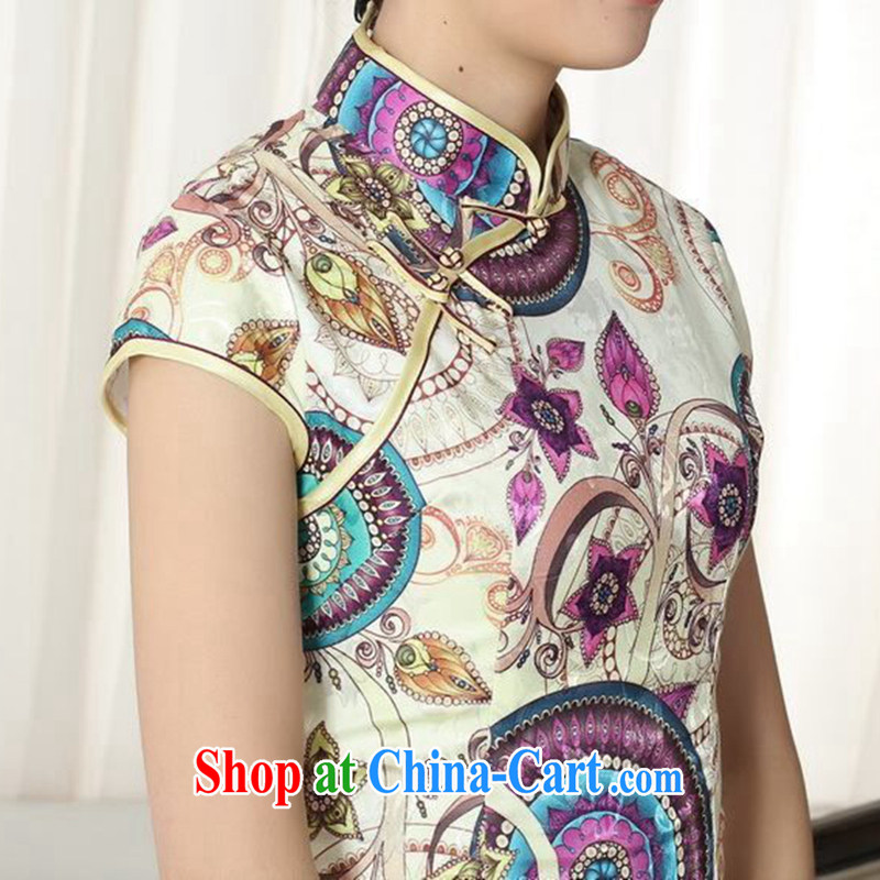 Bin Laden smoke improved retro dresses summer stylish jacquard cotton cultivating everyday dresses skirts women new, Chinese, Traditional costumes for dress as the color 2 XL, Bin Laden smoke, shopping on the Internet