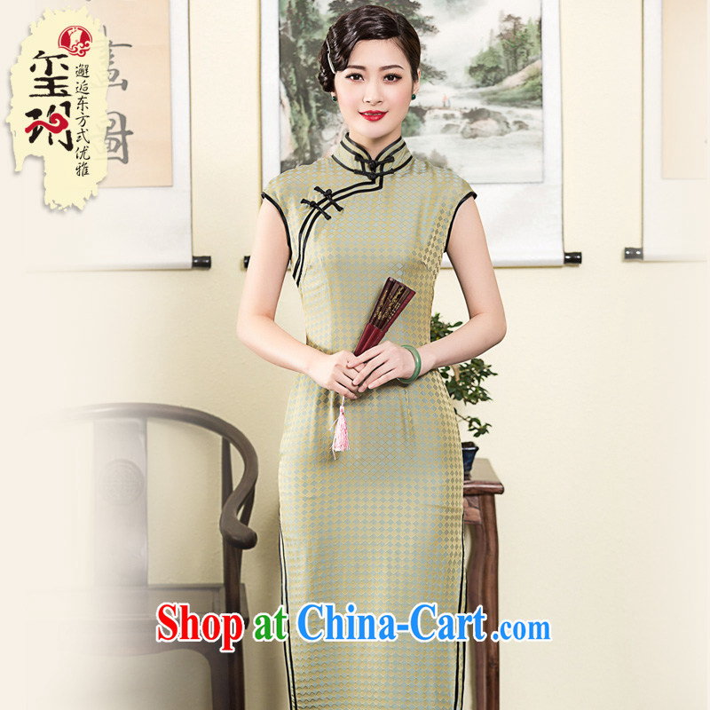 Yin Yue seal 2015 heavy silk fragrant cloud yarn long high on the truck dresses double-rimmed and Ms. improved dress picture color XL seal, Yin Yue, shopping on the Internet