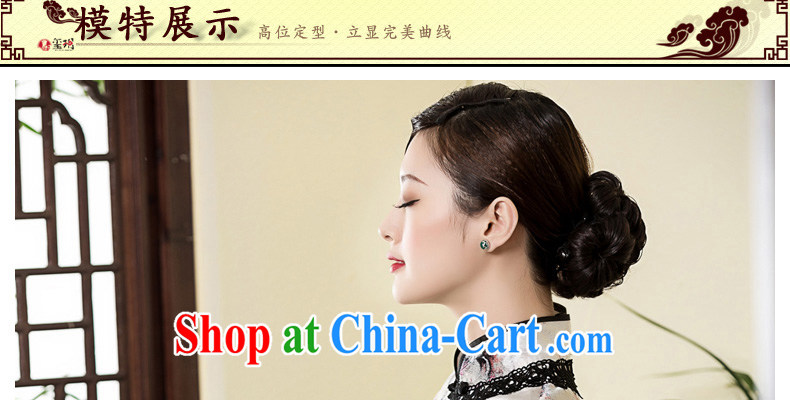 Yin Yue seal 2015 spring and summer new retro Silk Cheongsam dress Korea improved lace edge elegant and exclusive dresses picture color XL pre-sale 20 Days pictures, price, brand platters! Elections are good character, the national distribution, so why buy now enjoy more preferential! Health