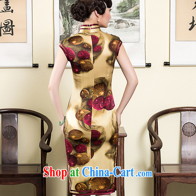 Yin Yue seal original silk, long, Retro, elegant qipao sauna silk summer style everyday dress skirt picture color L seal, Yin Yue, shopping on the Internet