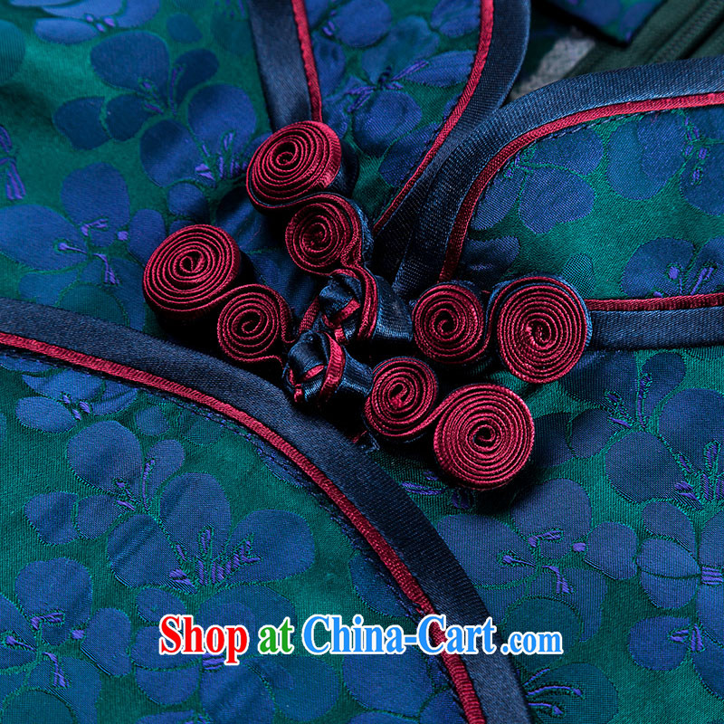 Yin Yue seal 2015, long, fragrant cloud yarn Silk Cheongsam dress short-sleeved improved Chinese Ethnic Wind cheongsam dress picture color L seal, Yin Yue, shopping on the Internet