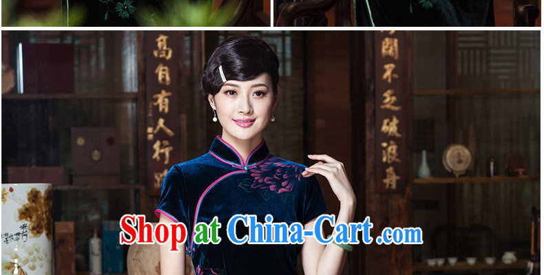 Yin Yue seal 2015 high quality wool staple Pearl hand-painted everyday dresses elegant improved national cheongsam dress E 398 green XXL pictures, price, brand platters! Elections are good character, the national distribution, so why buy now enjoy more preferential! Health