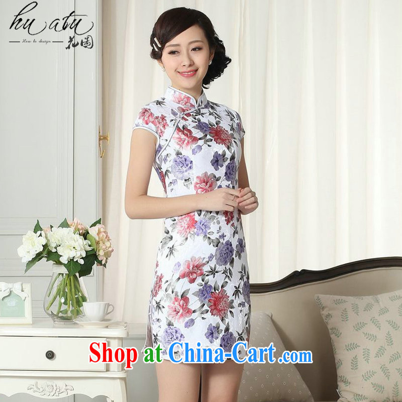 spend the summer with new female lady stylish jacquard cotton cultivating short qipao Group, for a tight Chinese qipao gown D 0286 2 XL, spend figure, shopping on the Internet