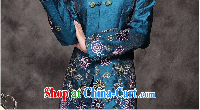 Yin Yue seal 2015 winter Chinese national code jacket retro, mom with Chinese Embroidery T-shirt-tie turquoise L pictures, price, brand platters! Elections are good character, the national distribution, so why buy now enjoy more preferential! Health