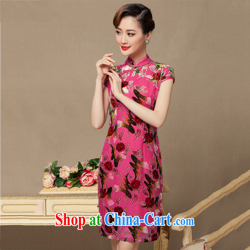 Yin Yue seal 2015 summer wool dresses daily improved dress China wind, lint-free cloth, antique cheongsam dress blue XXL seal, Yin Yue, shopping on the Internet