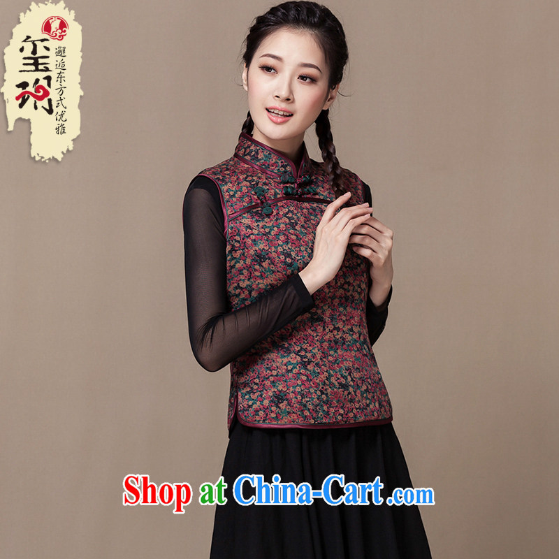 Yin Yue seal winter 2015 New National wind Tang is a vest the Shannon cloud yarn floral quilted robes T-shirt-tie floral L seal, Yin Yue, shopping on the Internet