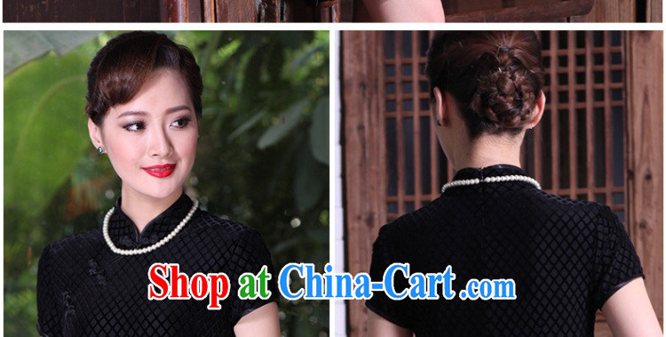 Yin Yue seal of Ms. retro style dresses short autumn really wool Chinese qipao dress daily improved black short-sleeved M pictures, price, brand platters! Elections are good character, the national distribution, so why buy now enjoy more preferential! Health