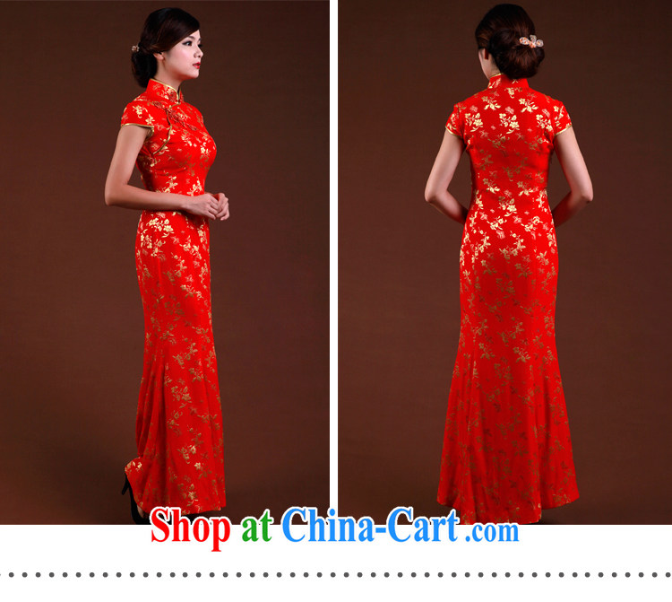 once and for all, Autumn new cheongsam silk crowsfoot, dresses red bridal with toast serving Chinese Dress red tailored 10 day shipping pictures, price, brand platters! Elections are good character, the national distribution, so why buy now enjoy more preferential! Health
