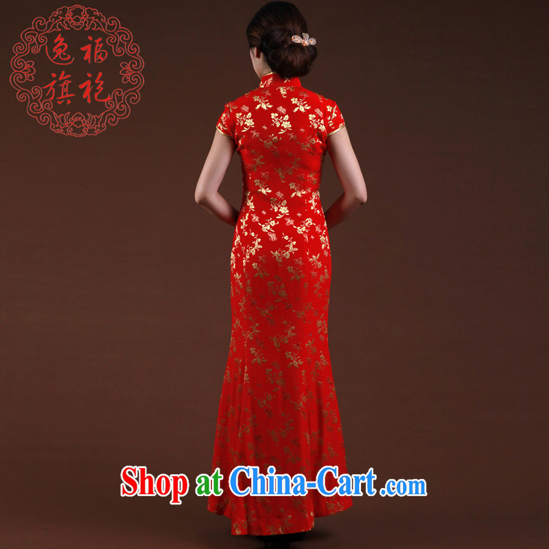 once and for all and well autumn new cheongsam silk at Merlion outfit, red bride toast with his Chinese Dress red tailored 10 day shipping, once and for all (EFU), and, on-line shopping