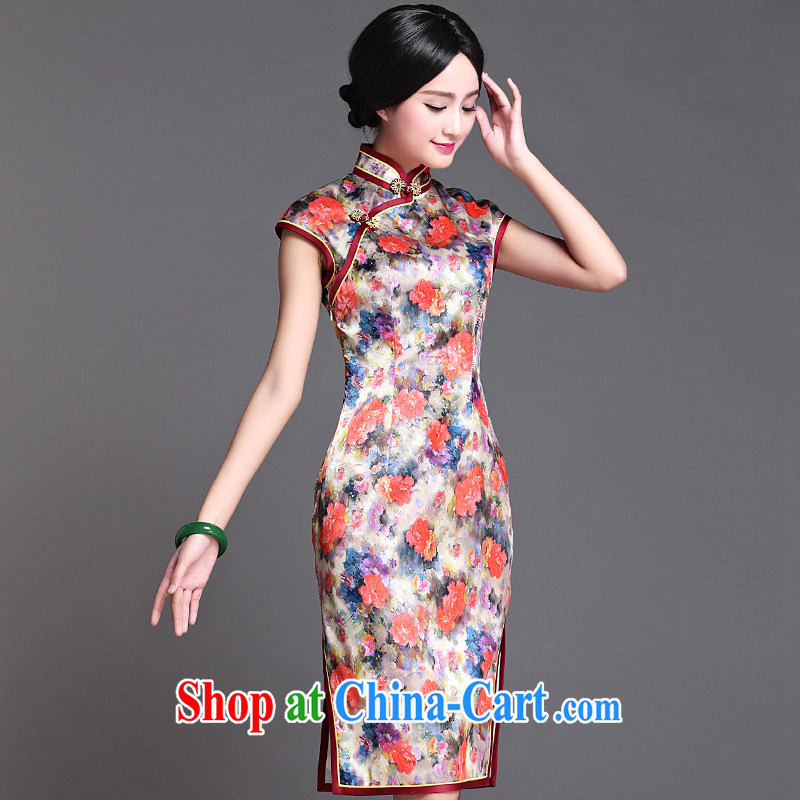 China classic 2015 new retro everyday, qipao dresses improved stylish beauty spring and summer short 慕容 XL, China Classic (HUAZUJINGDIAN), online shopping