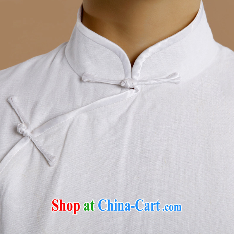 once and for all, daily outfit, long white cotton Ma Sau San retro new dresses original improved advanced custom white M once and for all, well (EFU), online shopping