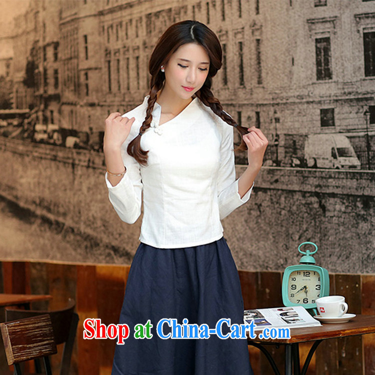 Cheng Kejie, Wiesbaden, China wind improved and elegant linen hand-tie Crescent collar, with little's solid color Chinese T-shirt white shirt cuff in Crescent collar M pictures, price, brand platters! Elections are good character, the national distribution, so why buy now enjoy more preferential! Health
