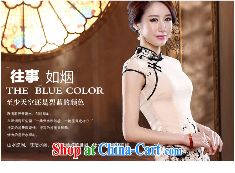 pro-am 2015 spring day retro short, cultivating improved stylish short-sleeve on the truck girl cheongsam dress white 2XL - waist 80cm - 10 Day Shipping pictures, price, brand platters! Elections are good character, the national distribution, so why buy now enjoy more preferential! Health