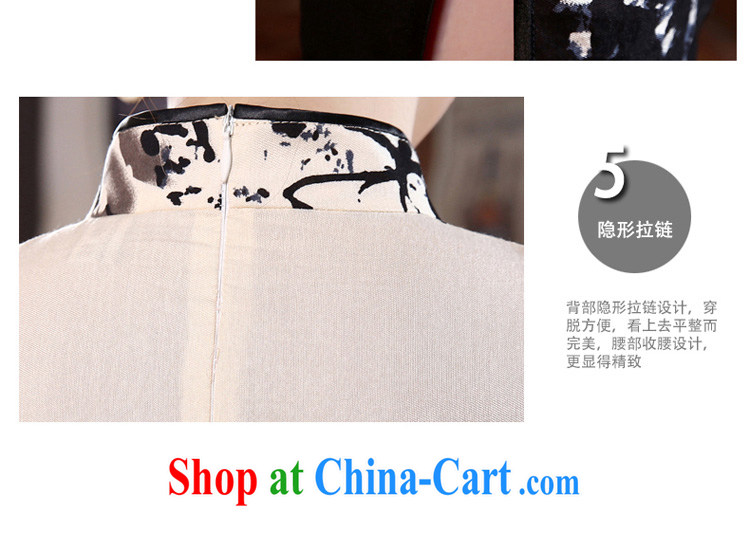 pro-am 2015 spring day retro short, cultivating improved stylish short-sleeve on the truck girl cheongsam dress white 2XL - waist 80cm - 10 Day Shipping pictures, price, brand platters! Elections are good character, the national distribution, so why buy now enjoy more preferential! Health
