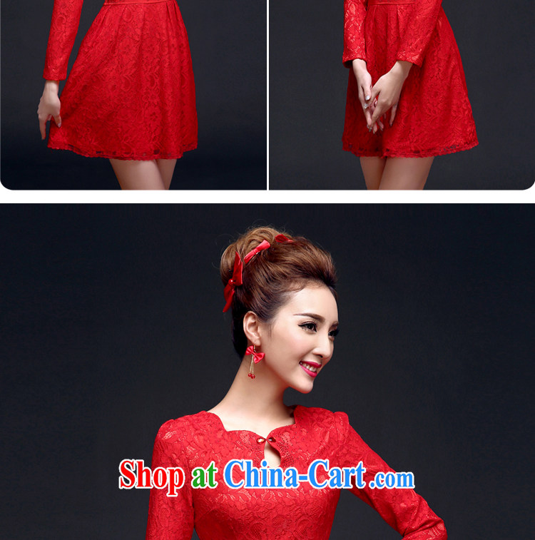 A good service is 2015 new autumn and winter bridal red wedding dress long-sleeved lace back door robes bows serving long-sleeved 2XL - 46 pictures, price, brand platters! Elections are good character, the national distribution, so why buy now enjoy more preferential! Health