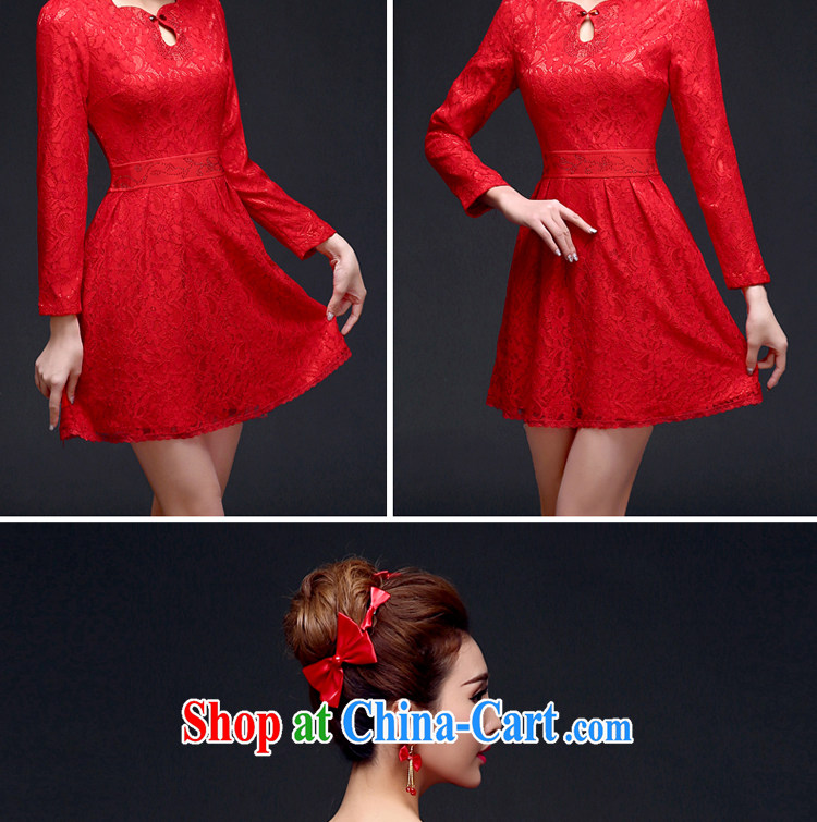 A good service is 2015 new autumn and winter bridal red wedding dress long-sleeved lace back door robes bows serving long-sleeved 2XL - 46 pictures, price, brand platters! Elections are good character, the national distribution, so why buy now enjoy more preferential! Health