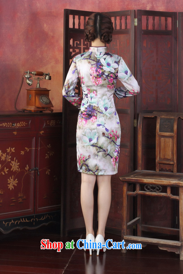 Take the spring and summer dresses new dress Silk Cheongsam Chinese, for improved tulip sauna long-sleeved Silk Cheongsam dress tulip 3 XL pictures, price, brand platters! Elections are good character, the national distribution, so why buy now enjoy more preferential! Health