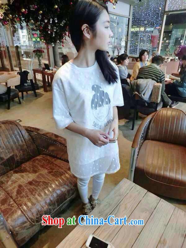 September 2015 fashion spring new sweet College wind Korean Wave point lace girls stamp Avatar loose short-sleeve shirt T white are code pictures, price, brand platters! Elections are good character, the national distribution, so why buy now enjoy more preferential! Health