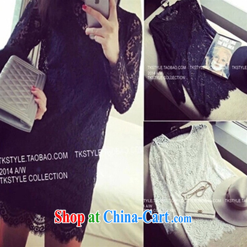 September 2015 fashion spring new Korean version required solid-lace op black are code