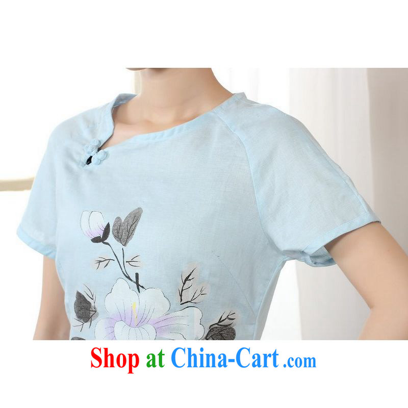 Again, Ms. Jing Tang Women's clothes summer T-shirt short-sleeved cotton Ma hand-painted shirt ethnic wind women picture color 2 XL, facilitating Jing, shopping on the Internet