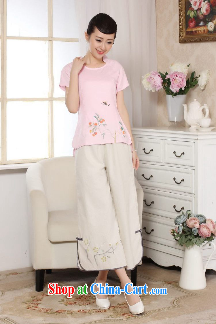 Again, Ms. Jing Tang Women's clothes summer wear T-shirt, cotton for the hand-painted Chinese Han-female improved Chinese short-sleeved pink 2 XL pictures, price, brand platters! Elections are good character, the national distribution, so why buy now enjoy more preferential! Health