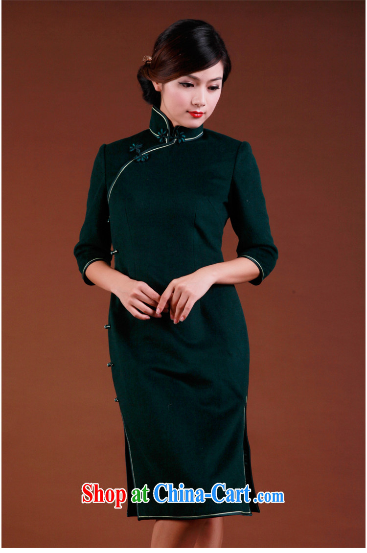 once and for all and well advanced customization new 2015 spring dark green cashmere robes of Korea sepia, long-sleeved dresses winter dark tailored 15 Day Shipping pictures, price, brand platters! Elections are good character, the national distribution, so why buy now enjoy more preferential! Health