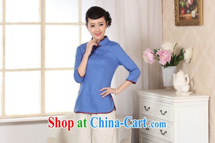 Allow Ms. Jing Tang Women's clothes summer T-shirt, cotton for the hand-painted Chinese Han-female improved Chinese cuff in blue 2 XL pictures, price, brand platters! Elections are good character, the national distribution, so why buy now enjoy more preferential! Health