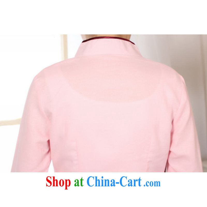 Shanghai, optimize purchase female Tang Women's clothes summer wear T-shirt, for a tight hand-painted cotton the Chinese Han-female improved pink 2 XL, Shanghai, optimize, and shopping on the Internet