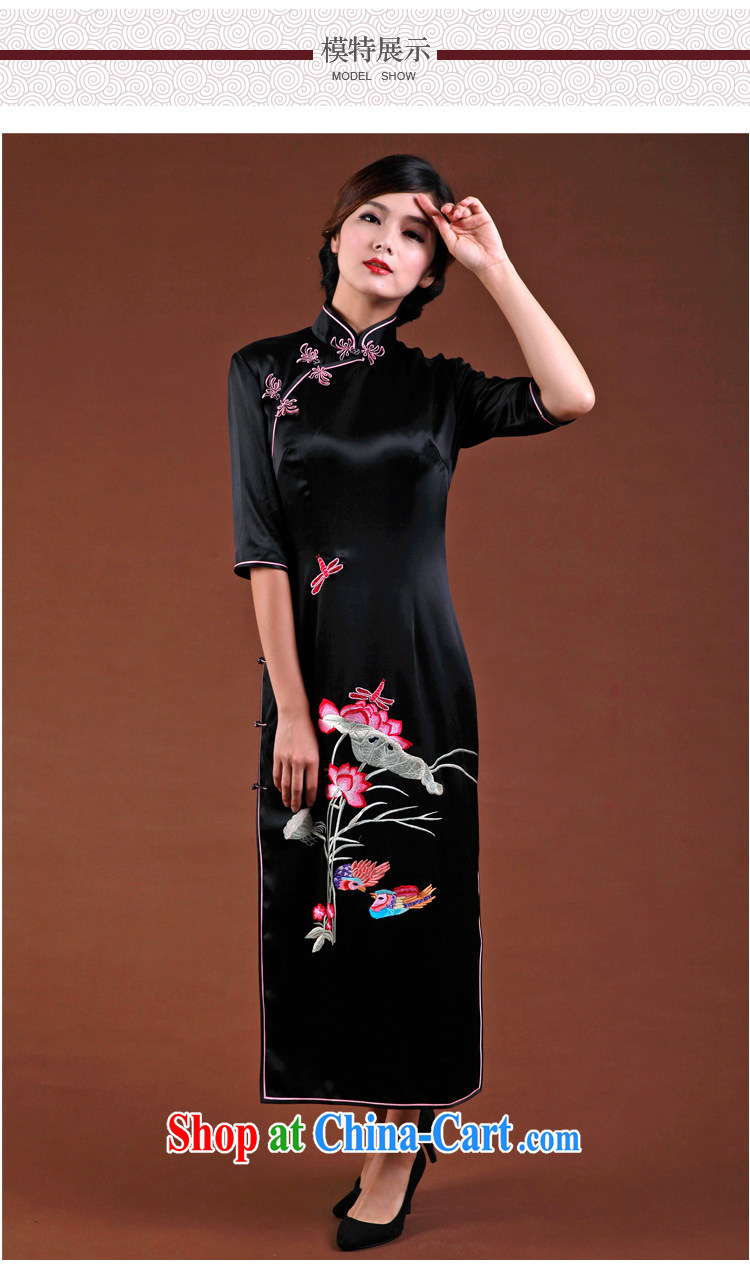 once and for all, new outfit, Autumn 2014 with heavy Silk Cheongsam black embroidery long cheongsam Advanced Custom Black tailored 20 Day Shipping pictures, price, brand platters! Elections are good character, the national distribution, so why buy now enjoy more preferential! Health