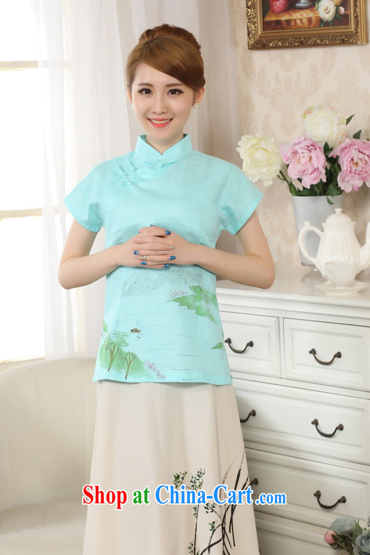 Again, Ms. Jing Tang Women's clothes summer T-shirt, cotton for the hand-painted Chinese Han-female improved Tang replace short-sleeved - B pink 2 XL pictures, price, brand platters! Elections are good character, the national distribution, so why buy now enjoy more preferential! Health
