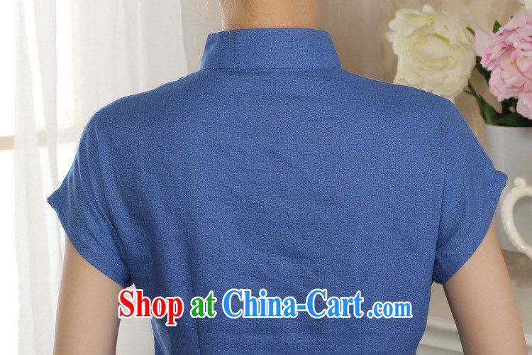 Again, Ms. Jing Tang Women's clothes summer wear T-shirt, cotton for the hand-painted Chinese Han-female improved Chinese short-sleeved blue 2 XL pictures, price, brand platters! Elections are good character, the national distribution, so why buy now enjoy more preferential! Health