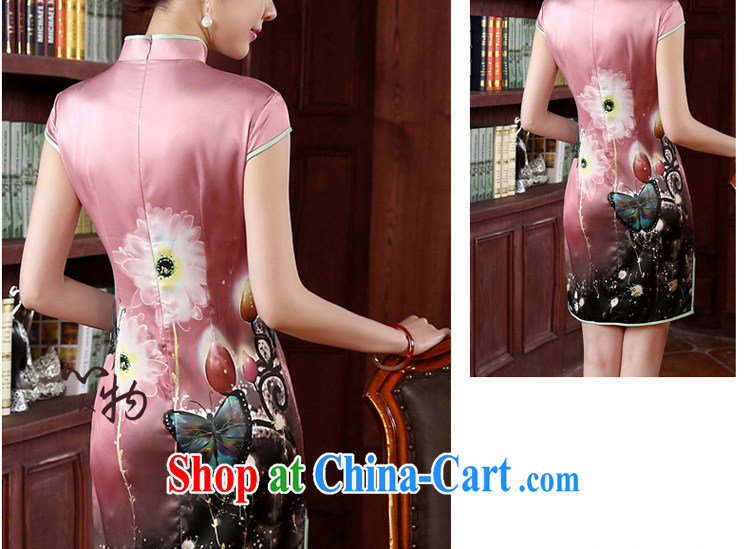 The pro-am -- New, spring 2015 daily improved stylish short, Retro cultivating short-sleeved girl cheongsam dress rose red L - waist 73cm - 10 Day Shipping pictures, price, brand platters! Elections are good character, the national distribution, so why buy now enjoy more preferential! Health