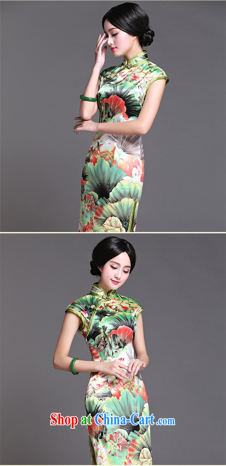 China classic 2015 Ms. summer day Chinese qipao dress retro improved stylish beauty graphics thin, in accordance with green XL pictures, price, brand platters! Elections are good character, the national distribution, so why buy now enjoy more preferential! Health