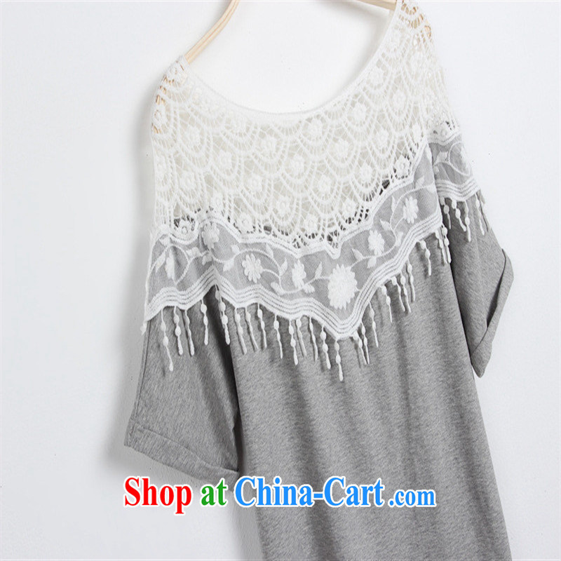 9 month dress dress Spring Trade sweet lace Openwork manually hook flower shawl collar bat sleeves, long T pension female gray are code, A . J . BB, shopping on the Internet