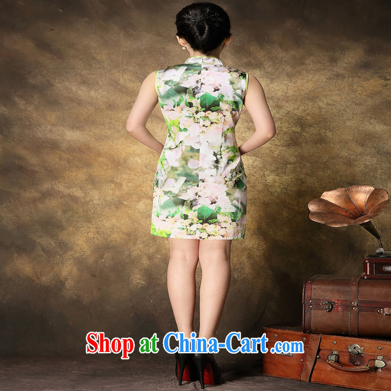 Factory outlets cheongsam wholesale agent for a generation, silk stamp sleeveless beauty aura cheongsam dress picture color XL, health concerns (Rvie .), and, shopping on the Internet