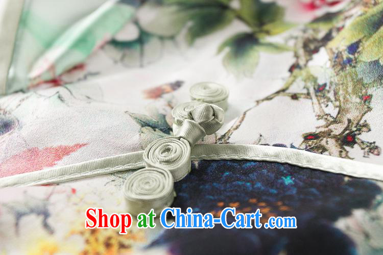 Factory outlets in Stock high quality Silk Cheongsam Ethnic Wind Old Beach retro Peony stamp cheongsam dress picture color XL pictures, price, brand platters! Elections are good character, the national distribution, so why buy now enjoy more preferential! Health