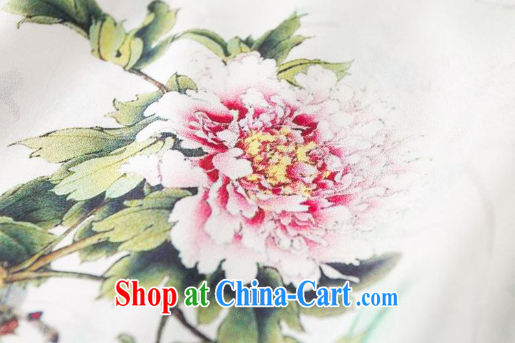 Factory outlets in Stock high quality Silk Cheongsam Ethnic Wind Old Beach retro Peony stamp cheongsam dress picture color XL pictures, price, brand platters! Elections are good character, the national distribution, so why buy now enjoy more preferential! Health