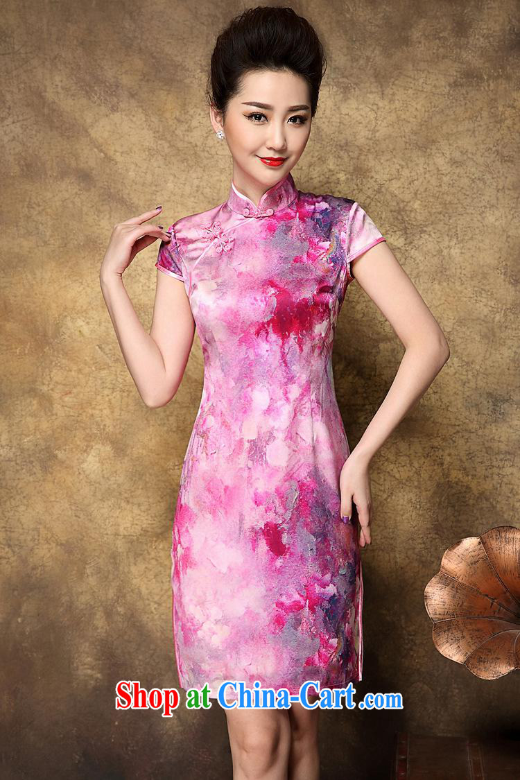 European and American style fashion style beauty dresses summer 2015 new retro ethnic wind Silk Cheongsam stamp duty skirt picture color XL pictures, price, brand platters! Elections are good character, the national distribution, so why buy now enjoy more preferential! Health