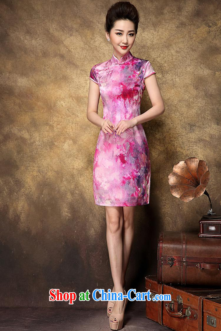 European and American style fashion style beauty dresses summer 2015 new retro ethnic wind Silk Cheongsam stamp duty skirt picture color XL pictures, price, brand platters! Elections are good character, the national distribution, so why buy now enjoy more preferential! Health